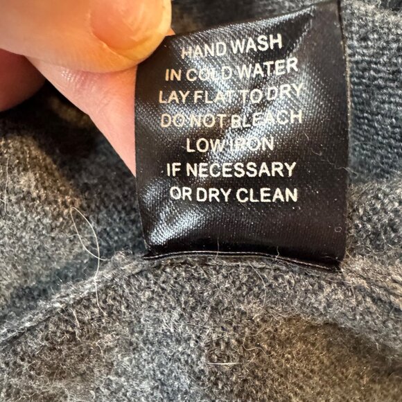 Potters Pot Mini Sweater Dress Grey Beaded Angora Blend Long Sleeve Size S - Picture 6 of 11